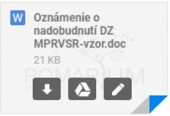 oznamenie o nabudnutí