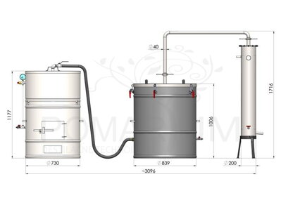 Destilátor esenciálnych olejov 275L