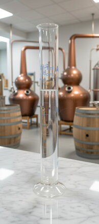 Sklenený odmerný valec 100 ml – vysoký, s podstavcom